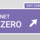 Net Zero - road sign design with Net Zero and Exit 2040 arrow