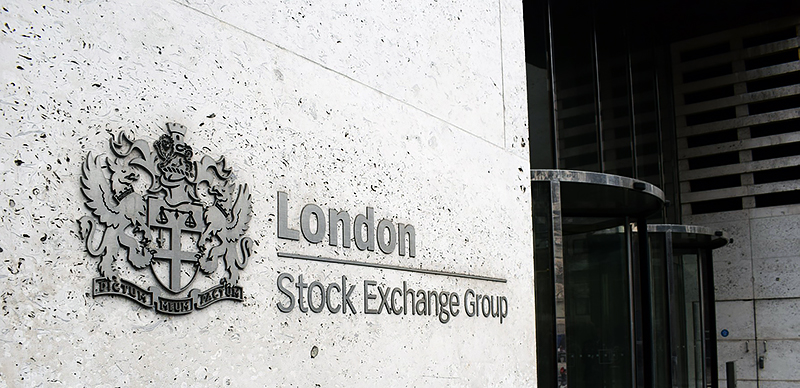 Challenges 2023- global accounting and disclosure. Photo of London Stock Exchange Plaque on stone building facing