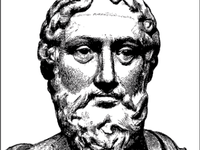 Communicating Sustainability– how audiences value different language - line drawing portrait of Aristotle who proposed a model of communication over 2000 years ago