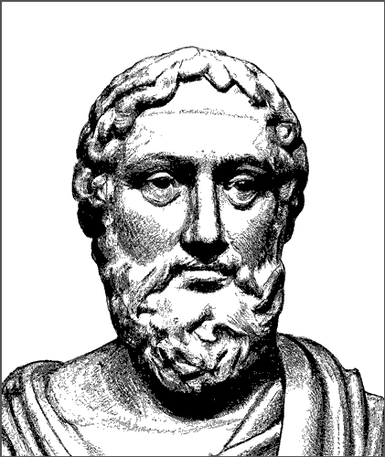 Communicating Sustainability– how audiences value different language - line drawing portrait of Aristotle who proposed a model of communication over 2000 years ago