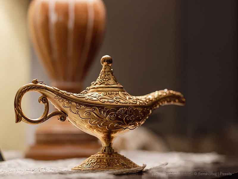 Photo of a brass 'genie' lamp - a crucial backstop in our strategy